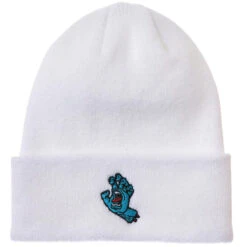Santa Cruz Screaming Hand Long Shoreman Beanie - White