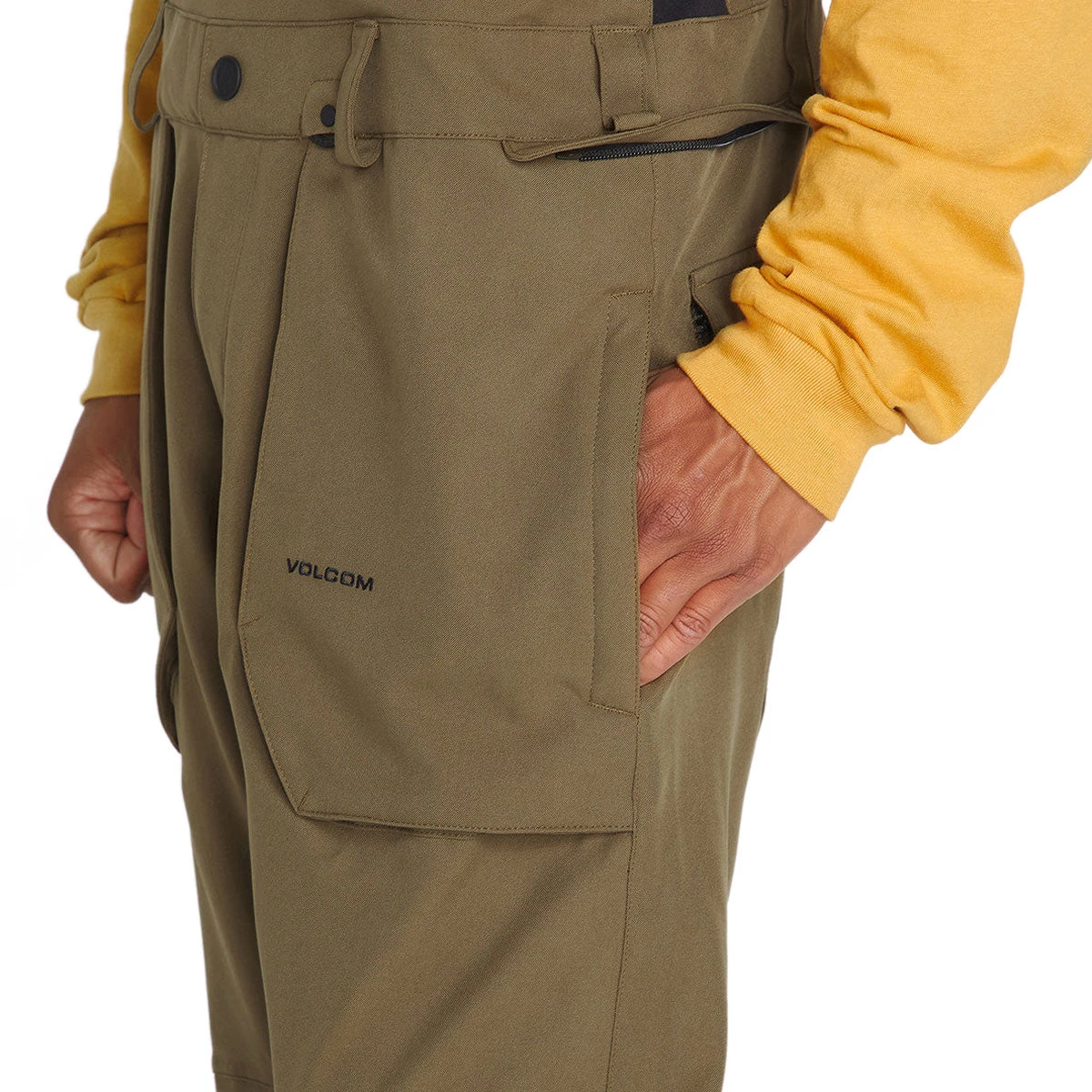 Volcom Roan Bib Overall Snowboard Pants - Dark Teak - Image 3
