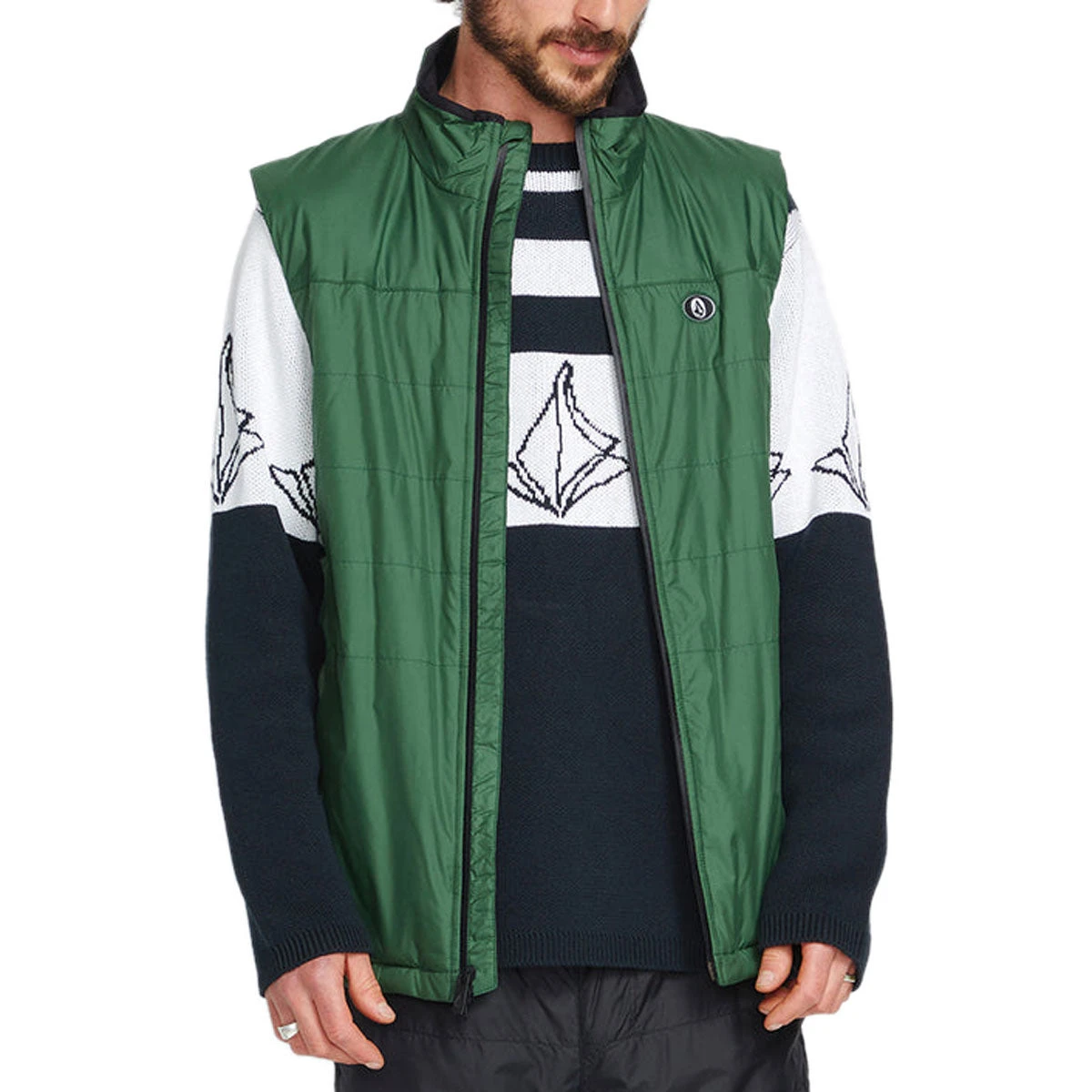 Volcom Utility Puff Vest Snowboard Jacket - Military
