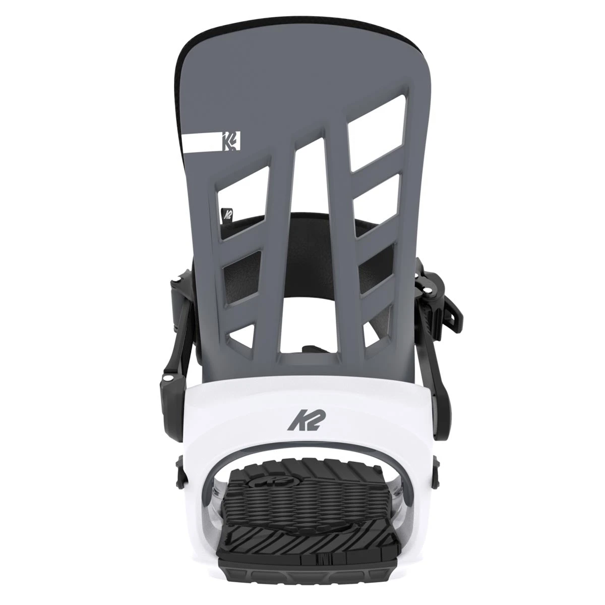 K2 Indy 2024 Snowboard Bindings - Grey/White - Image 4