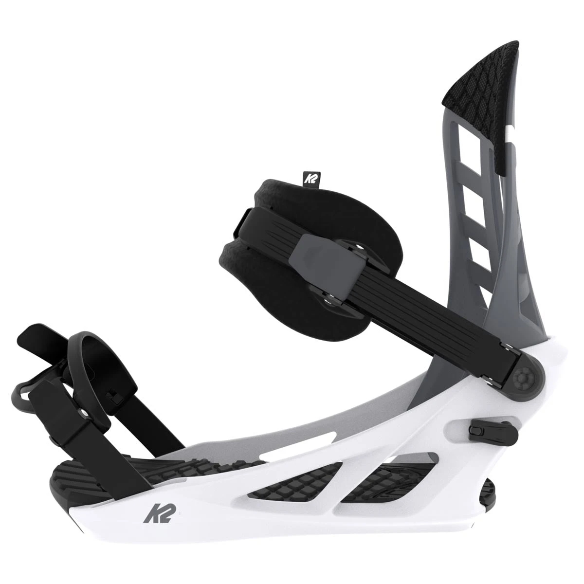 K2 Indy 2024 Snowboard Bindings - Grey/White - Image 5