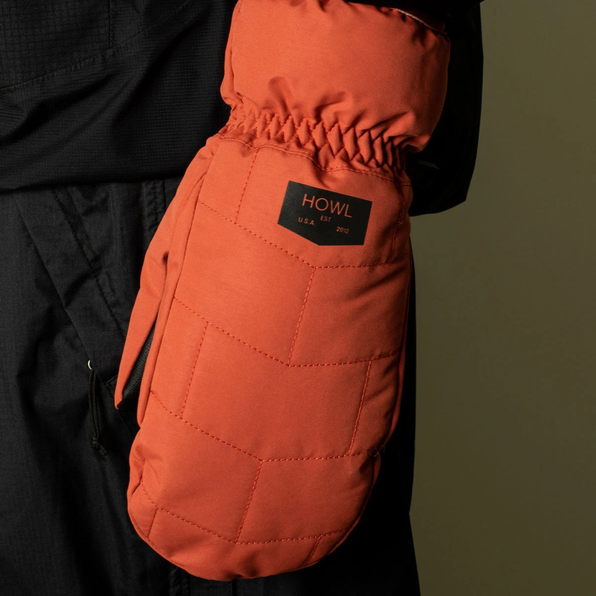 Howl Daily Mitt Snowboard Gloves - Faded Red - Image 2