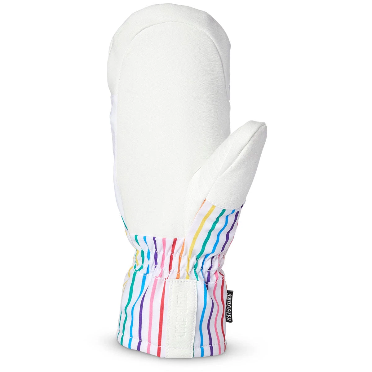 Crab Grab Womens Snuggler Mitt Snowboard Gloves - Rainbow Stripes - Image 2