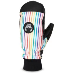Crab Grab Slap Mitt Snowboard Gloves - Rainbow Stripes