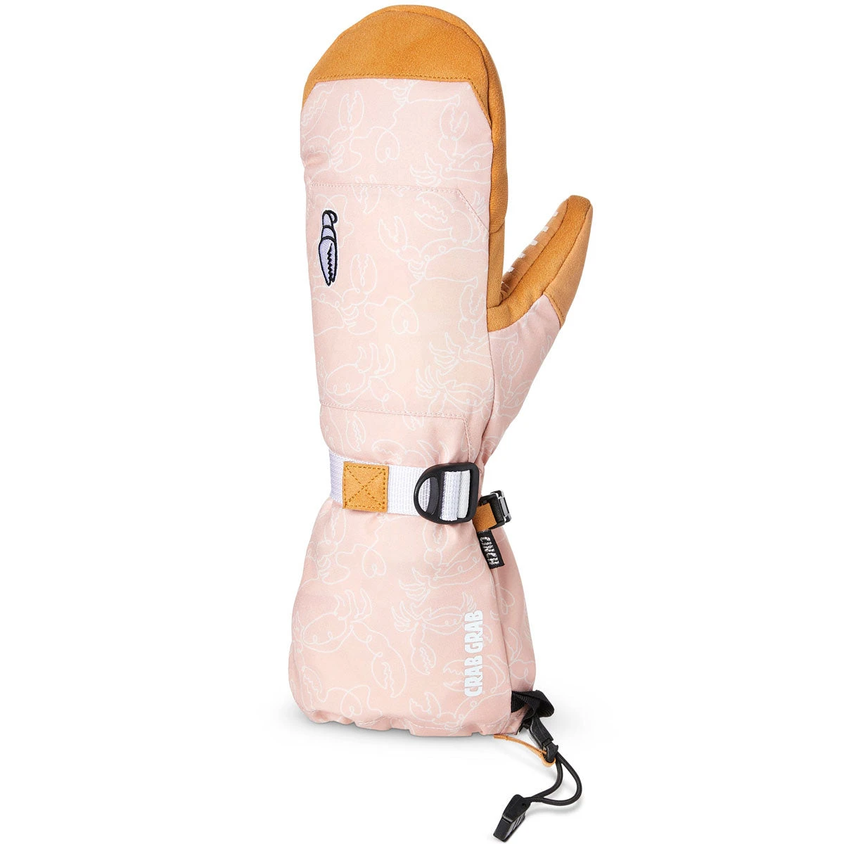 Crab Grab Womens Cinch Mitt Snowboard Gloves - Crab Doodle Pink