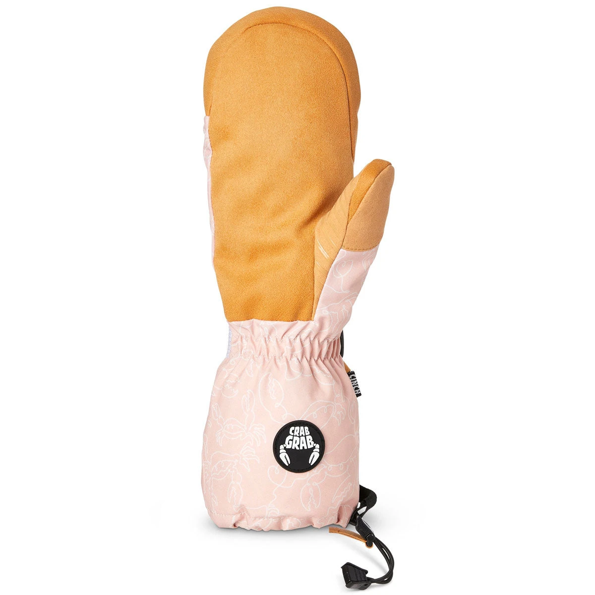 Crab Grab Womens Cinch Mitt Snowboard Gloves - Crab Doodle Pink - Image 2