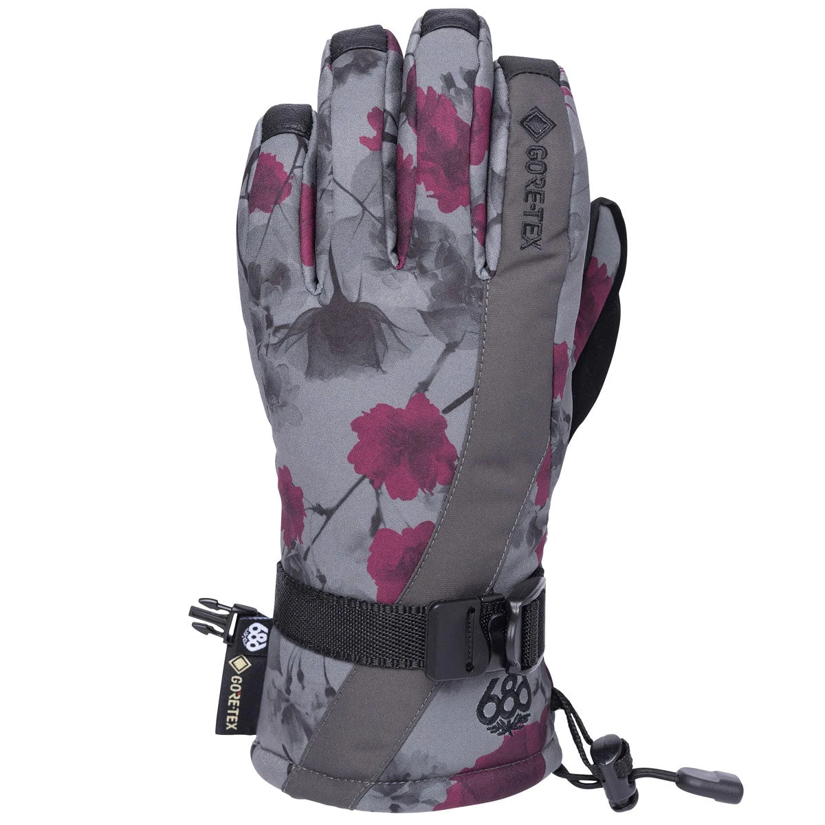 686 Womens Gore-Tex Linear Snowboard Gloves - Charcoal X-ray