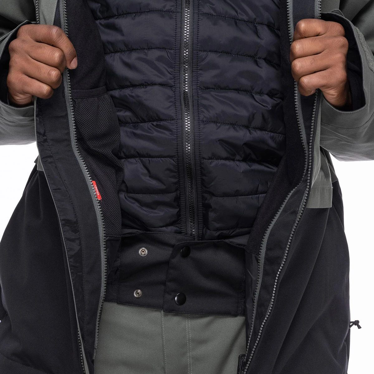 686 Smarty 3-In-1 Form Snowboard Jacket - Goblin Green/Clear Black - Image 3