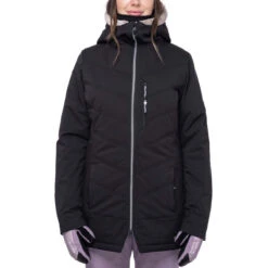 686 Womens Cloud Insulated Snowboard Jacket - Black Geo Jacquard