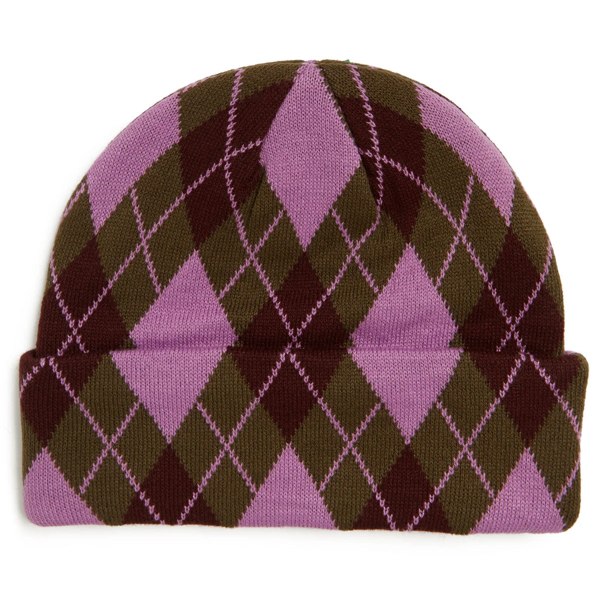 Corduroy Argyle Beanie - Army - Image 2