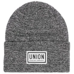 Union High Cuff Logo Beanie - Black/White Marl
